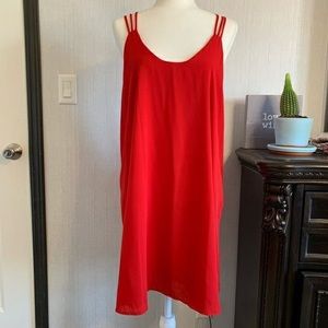 Blue Rain Red Cocktail Dress